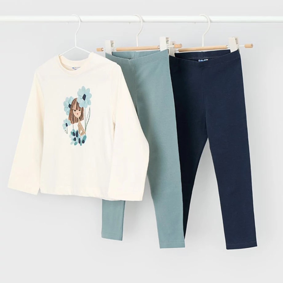 Mayoral 3 részes kislányos-virágos felső és 2db leggings szett 2025 TÉL Mayoral 3 részes kislányos-virágos felső és 2db leggings szett 2025 TÉL
